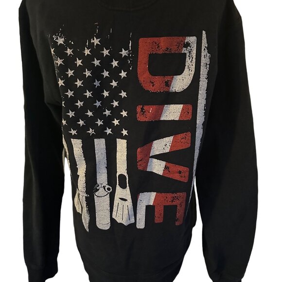 Port Company Ring Spun Fan Favorite Dive Americana Flag jacket size M - Picture 4 of 6